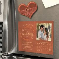 Terracotta-Blätter Foto & Kalender Save the Date