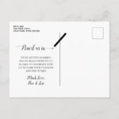 Terracotta-Blätter Hochzeiten speichern das Date-F Ankündigungspostkarte (Rückseite)