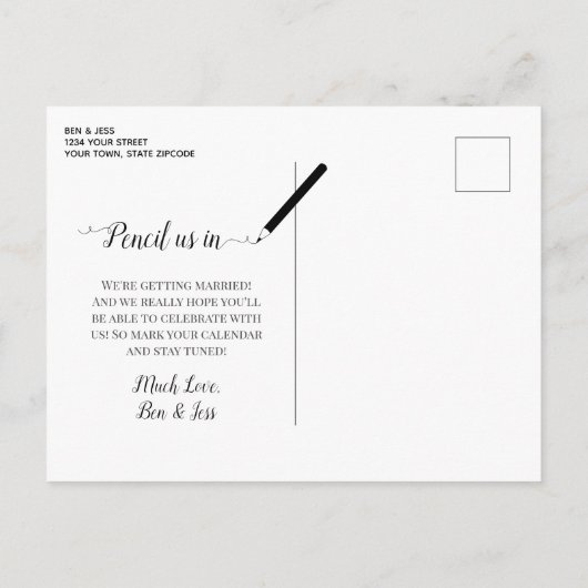 Terracotta-Blätter Hochzeiten speichern das Date-F Ankündigungspostkarte (Rückseite)