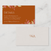 Terracotta-Blätter Moderne Hochzeitskarte Begleitkarte (Vorne/Hinten)