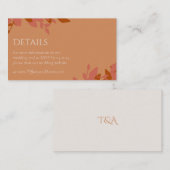 Terracotta-Blätter Moderne Hochzeitskarte Begleitkarte (Vorne/Hinten)