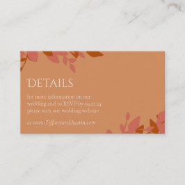 Terracotta-Blätter Moderne Hochzeitskarte Begleitkarte