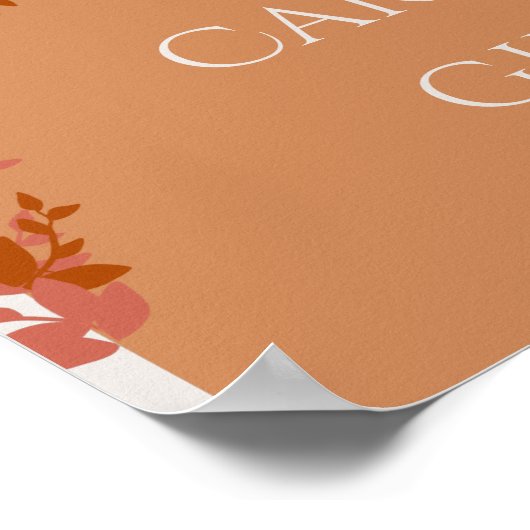 Terracotta Blätter Moderne Karten und Geschenke Poster (Ecke)