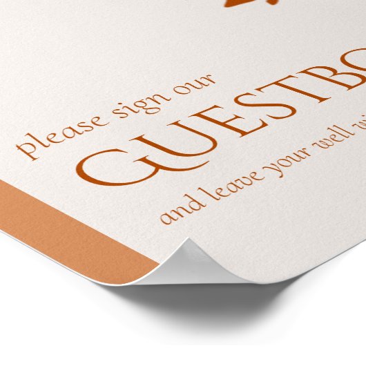 Terracotta Blätter Modernes Gästebuch (Ecke)