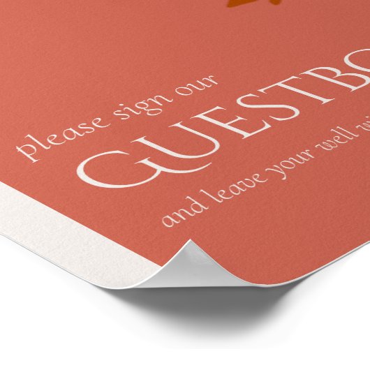 Terracotta Blätter Modernes Gästebuch (Ecke)