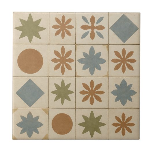 Terracotta Bloom Mediterranean Tile Fliese (Vorderseite)