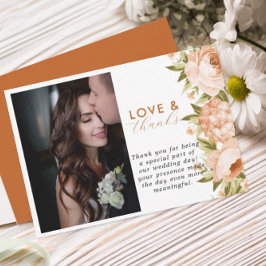 Terracotta Blooming Rose Hydrangea Blumenzehen Dankeskarte