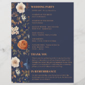 Terracotta Blue French Country Wedding Program (Rückseite)