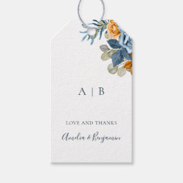 Terracotta Blue Rust Elegant Vielen Dank für Ihre  Geschenkanhänger