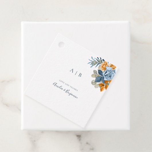 Terracotta Blue Rust Elegant Vielen Dank für Ihre Geschenkanhänger (Beispiel)