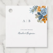 Terracotta Blue Rust Elegant Vielen Dank für Ihre Geschenkanhänger (Vorderseite)