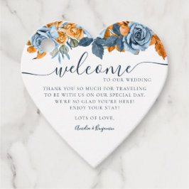 Terracotta Blue Rust Elegantes Willkommen Geschenkanhänger