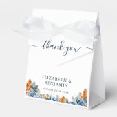 Terracotta Blue Rust Eucalyptus Monogram Vielen Da Geschenkschachtel (Vorderseite)