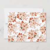 Terracotta-Blume Aquarellfarbe Schriftzeichen Mitteilungskarte (Rückseite)