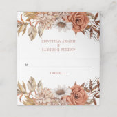Terracotta-Blume-Arrangement Hochzeit im Herbst Platzkarte (Außenseite Aufgefaltet)