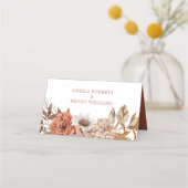 Terracotta-Blume-Arrangement Hochzeit im Herbst Platzkarte (Rückseite)