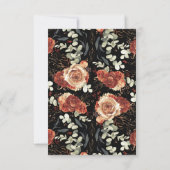 Terracotta Blume Black Wedding RSVP (Rückseite)