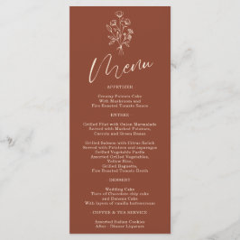 Terracotta Blume Bohemisch Einfach Botanisch Menükarte