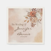 Terracotta-Blume Bohemisch Rustikale Flora Boho Serviette (Vorderseite)