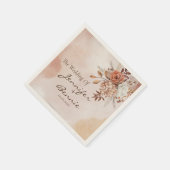 Terracotta-Blume Bohemisch Rustikale Flora Boho Serviette (Ecke)