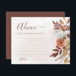 Terracotta Blume Boho Hochzeit im Herbst Beratung<br><div class="desc">Erschaffen Sie einen bleibenden Sake mit diesen schönen Terrakotta Fall blumengeschmückten Hochzeitsratenkarten. Lass deinen Gästen, dass sie ihre tiefempfundene Weisheit und ihre guten Wünsche für eine glückliche Ehe teilen. Diese charmanten Karten sind perfekt für jedes Paar, das eine böhmische Hochzeit im Herbst plant. Sie sind eine schöne Alternative zu einem...</div>