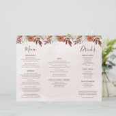 Terracotta Blume Boho Hochzeit im Herbst Trifold M (Stehend Vorderseite)