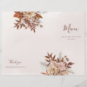 Terracotta Blume Boho Hochzeit im Herbst Trifold M (Rückseite)