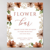 Terracotta Blume Border Blume Bar Poster (Vorne)