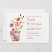 Terracotta-Blume, Botanische Clay Pot Wedding Einladung (Vorderseite)