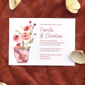 Terracotta-Blume, Botanische Clay Pot Wedding Einladung