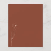 Terracotta Blume Botanisches Hochzeitbudget Flyer (Hinten)