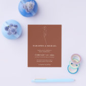 Terracotta Blume Botanisches Hochzeitbudget Flyer (Einzeln)