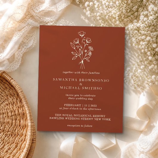 Terracotta Blume Bouquet Boho Budget Botanicals Flyer