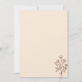 Terracotta Blume Bouquet Boho Einladung (Rückseite)