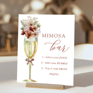 Terracotta Blume & Champagne Mimosa Bar Dusche Poster