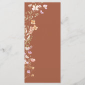 Terracotta-Blume für Hochzeitsereignisse Menükarte (Rückseite)