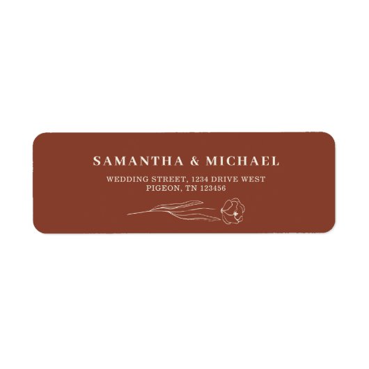 Terracotta-Blume Hochzeitsadresse (Vorne)