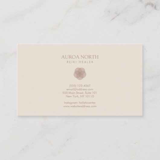 Terracotta Blume Individuelle Name Visitenkarte (Rückseite)