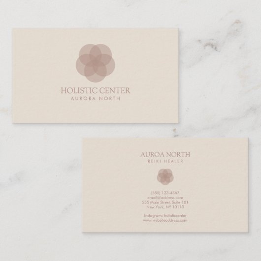 Terracotta Blume Individuelle Name Visitenkarte (Vorne/Hinten)