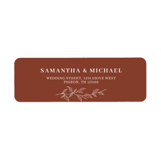 Terracotta Blume Leaf Wedding-Adresse (Vorne)