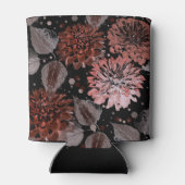 Terracotta-Blume mit grauen Blätter auf schwarz Dosenkühler (Rückseite)