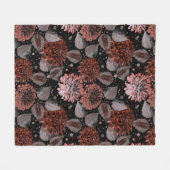 Terracotta-Blume mit grauen Blätter auf schwarz Fleecedecke (Vorderseite (Horizontal))