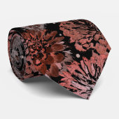 Terracotta-Blume mit grauen Blätter auf schwarz Krawatte (Gerollt)