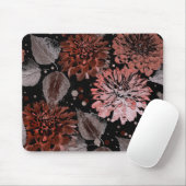 Terracotta-Blume mit grauen Blätter auf schwarz Mousepad (Mit Mouse)