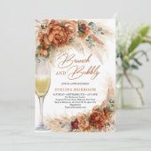 Terracotta-Blume Pampas-Gras-Brunch Einladung (Stehend Vorderseite)