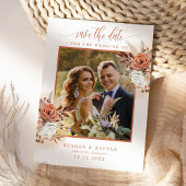 Terracotta Blume Pampas Grass Save the Date Karte