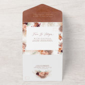 Terracotta Blume Pampas Grass Spanische Hochzeit All In One Einladung (Außenbereich)