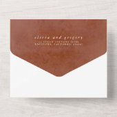 Terracotta Blume Pampas Grass Spanische Hochzeit All In One Einladung (Rückseite)