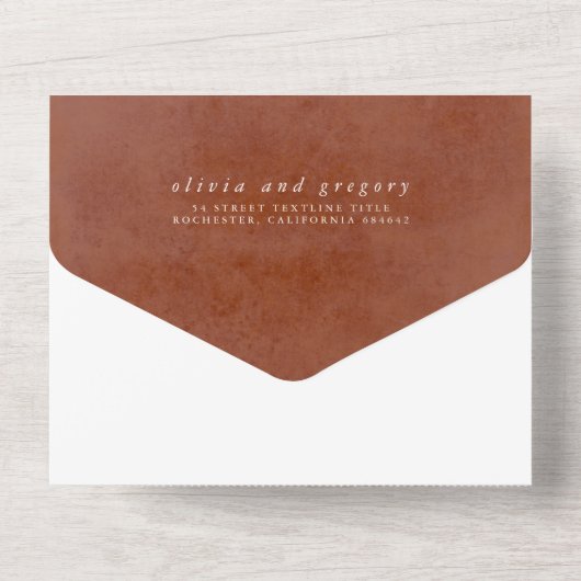 Terracotta Blume Pampas Grass Spanische Hochzeit All In One Einladung (Rückseite)