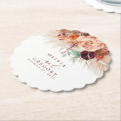 Terracotta-Blume Pampas Grass Untersetzer (angewinkelt)